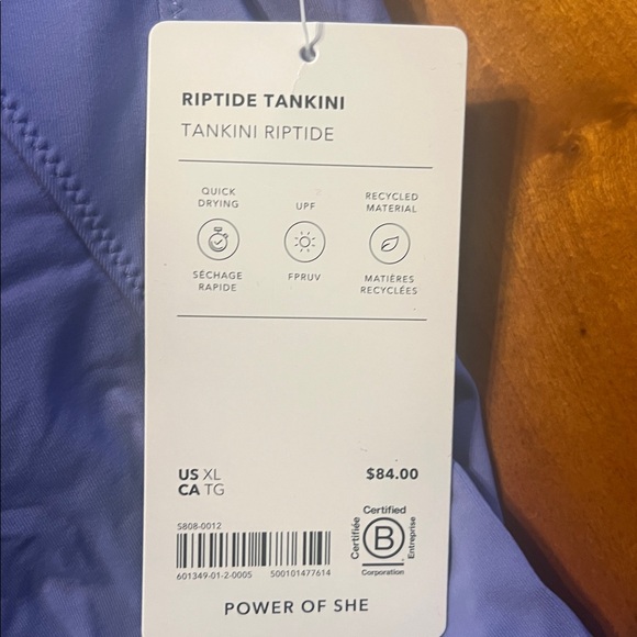 Womens Athleta brand Riptide Tankini top periwinkle blue - Picture 7 of 9